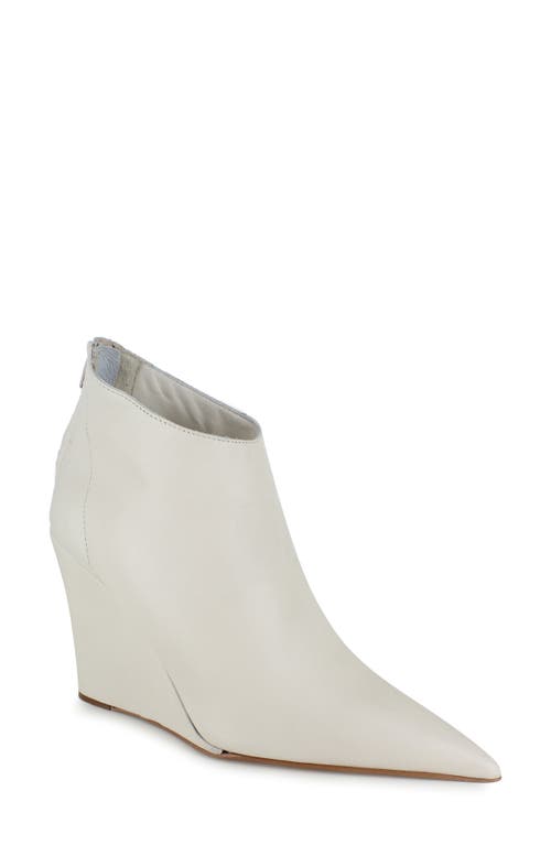 Elina Pointed Toe Bootie in Bone Leath