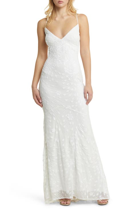 Lovely White Maxi Dress - Beaded Sequin Dress - Mermaid Dress - Lulus