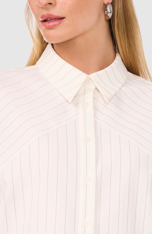 Shop Halogenr Halogen(r) Stripe Button-up Top In New Ivory White