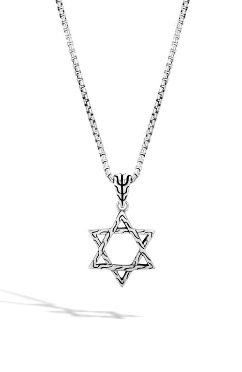 John Hardy Men's Star of David Pendant Necklace in Silver at Nordstrom, Size 20 In