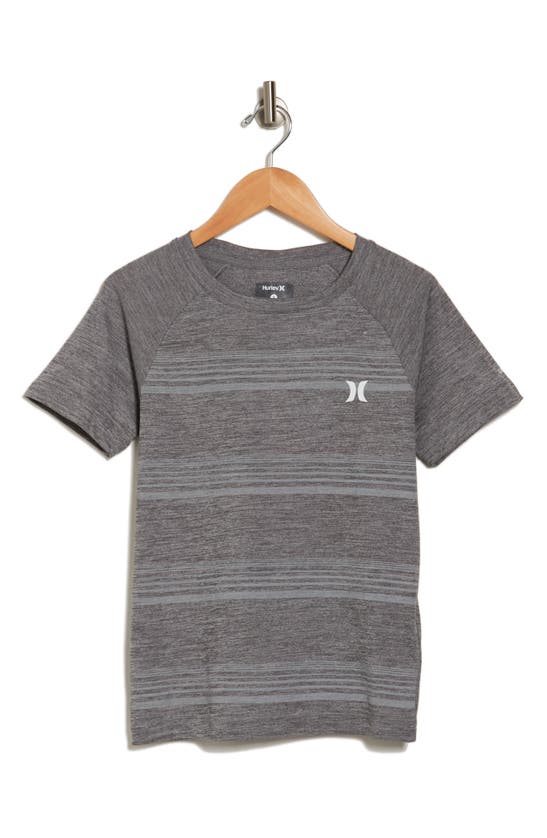 Hurley Kids' Stripe Short Sleeve T-shirt In Gray