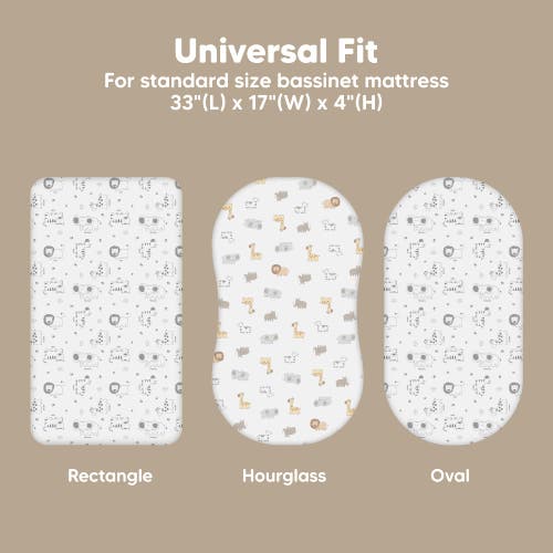 Keababies 2-pack Isla Fitted Bassinet Sheets In Keasafari