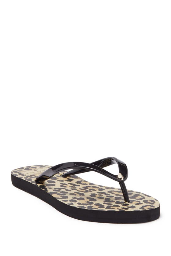 Kate Spade Feldon Flip Flop Sandal In Black/ Leopard Multi