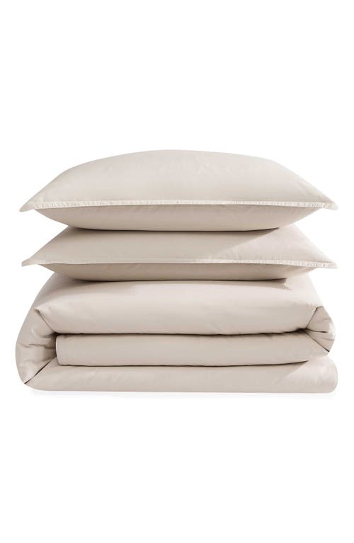 Calvin Klein Reversible Cotton Blend Duvet Cover & Shams Set In Beige/tan