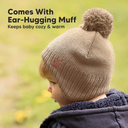 Keababies Muff Knitted Beanie In Taupe