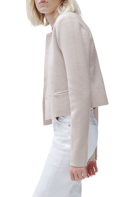 Rag & Bone Joy Cropped Wool-blend Blazer In Ivory