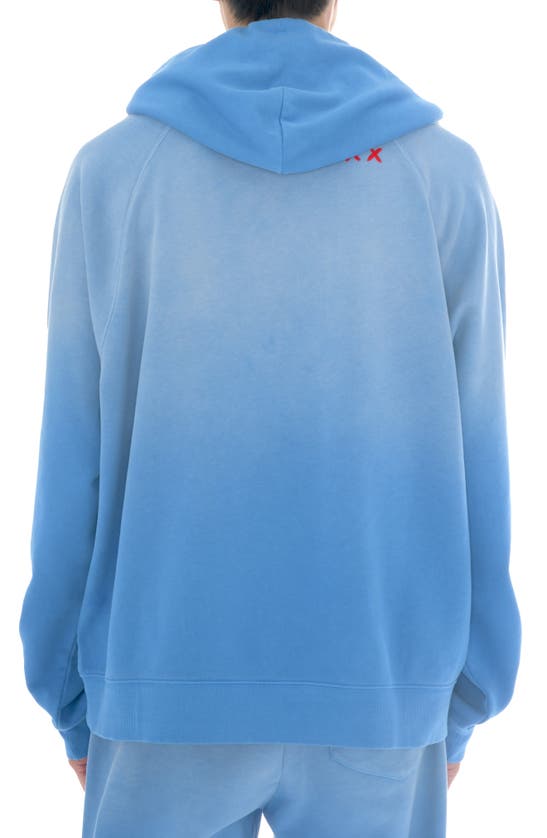 Cult Of Individuality Shimuchan Flocked Logo Graphic Hoodie In Vintage Blue