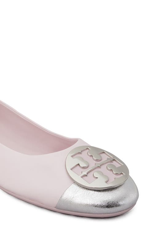 Shop Tory Burch Claire Cap Toe Ballet Flat In Light Lavender/silver