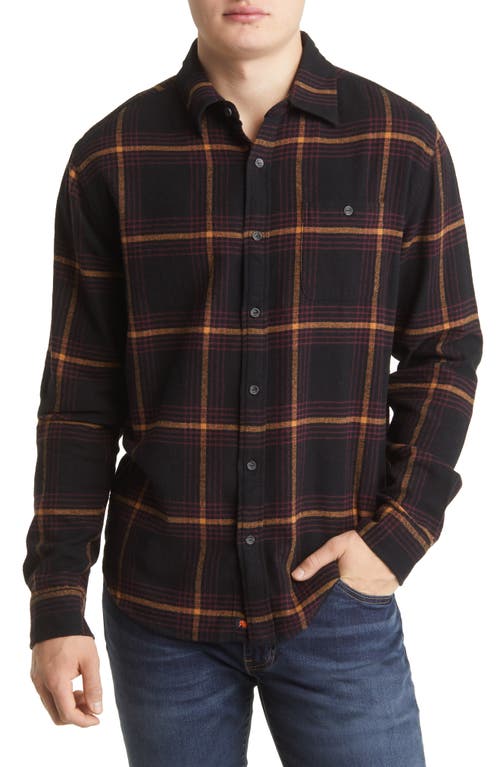 Stephen Regular Fit Gingham Flannel Button-Up Shirt in Black Plaid