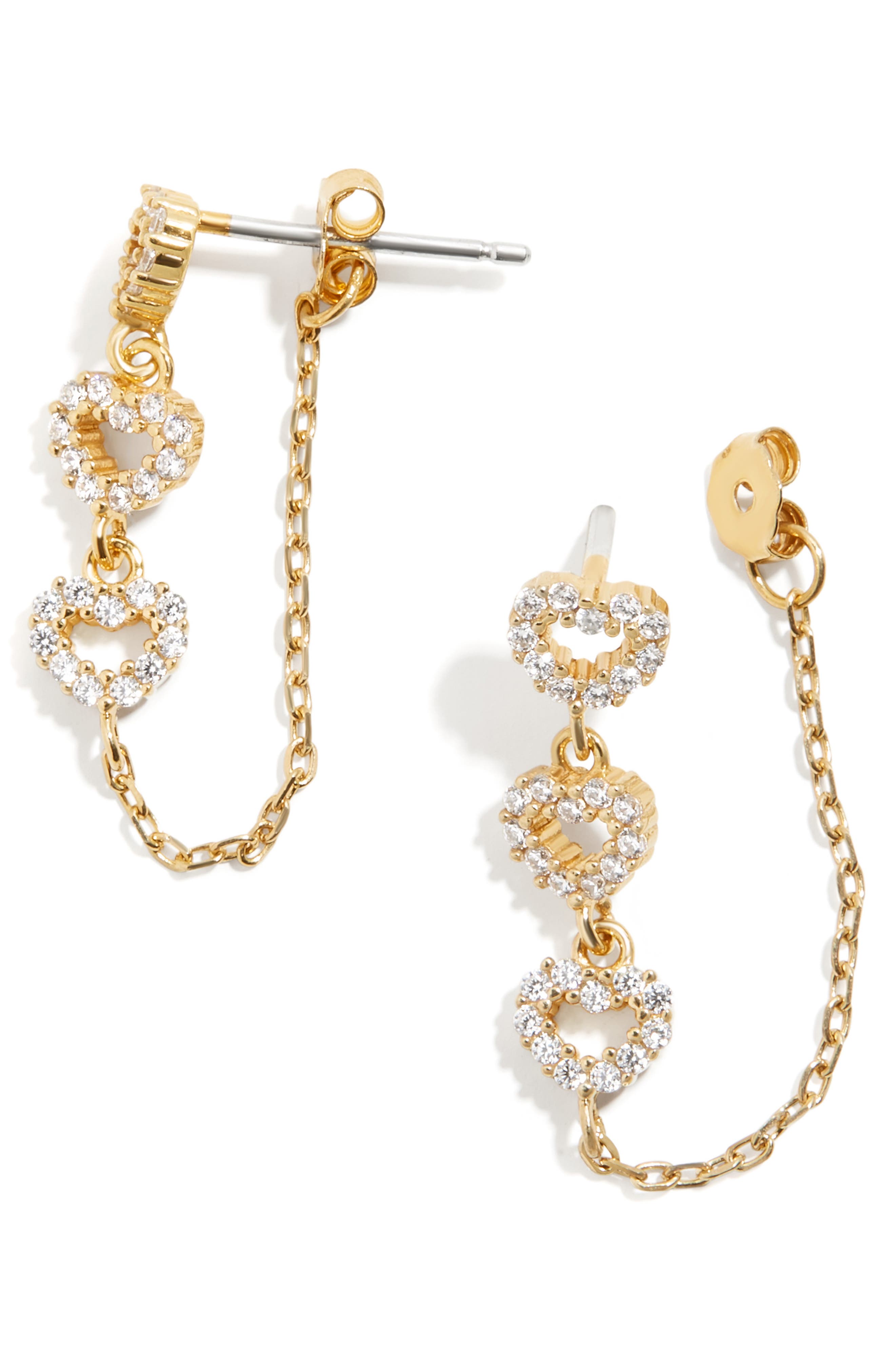 Baublebar Amor Vermeil Chain Front/back Earrings In Gold