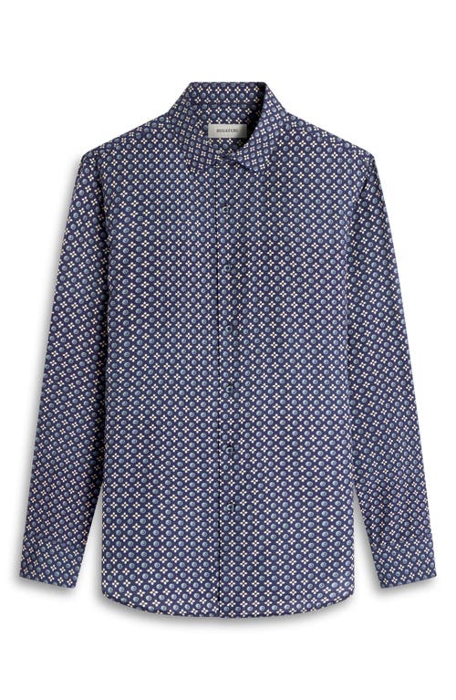 Bugatchi Julian Shaped Fit Mosaic Print Button-up Shirt In Navy