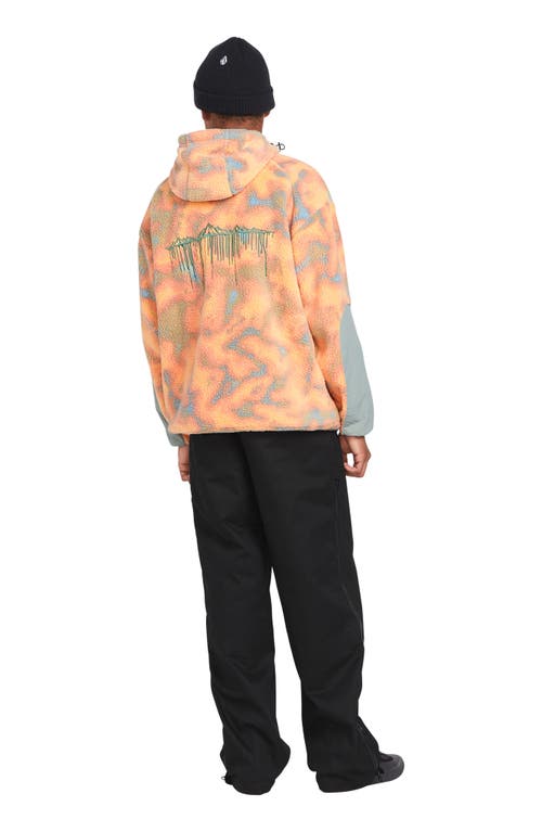 Shop Volcom Iguchi Camouflage Fleece Zip Hoodie In Tigerlily