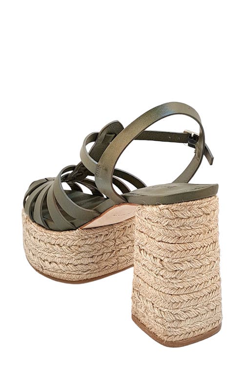 Shop Dee Ocleppo Tulum Platform Sandal In Moss Leather