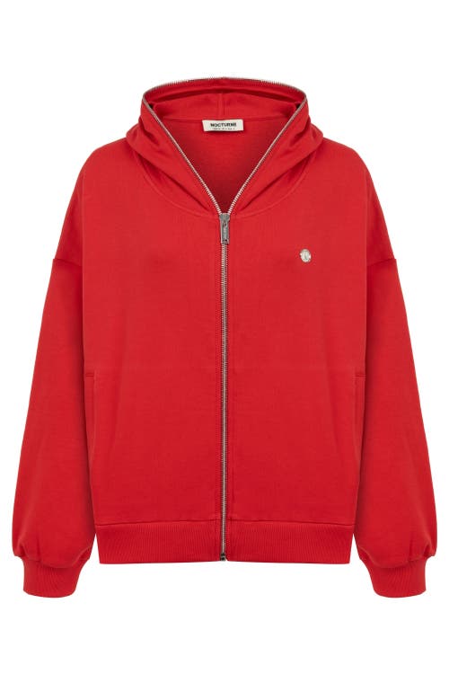 Shop Nocturne Hooded Oversize Sweatshirt In Red