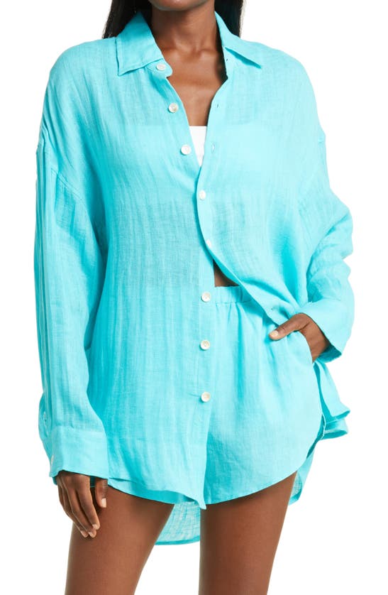 VITAMIN A PLAYA LINEN OVERSIZED SHIRT