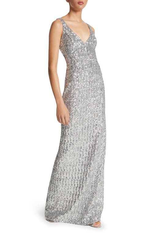 Michael Kors Collection Sequin Column Gown Silver at Nordstrom,