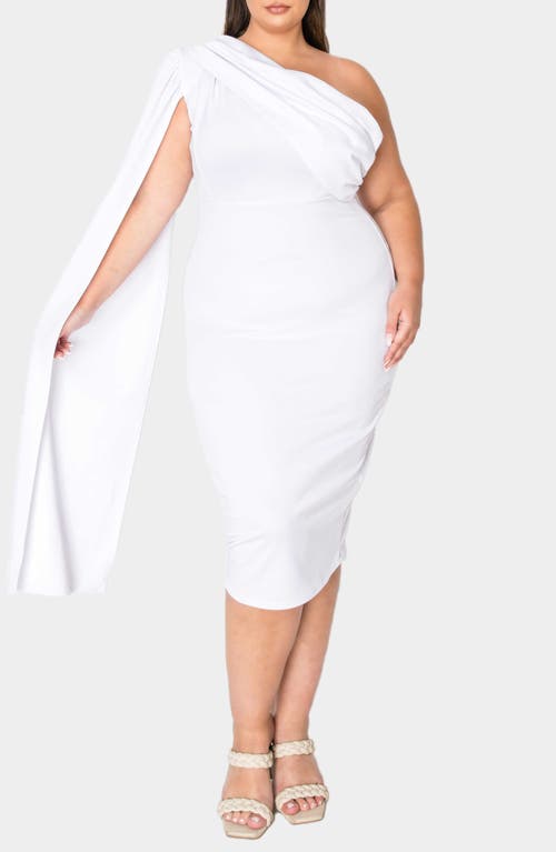 L I V D Spade One-shoulder Cape Dress In White