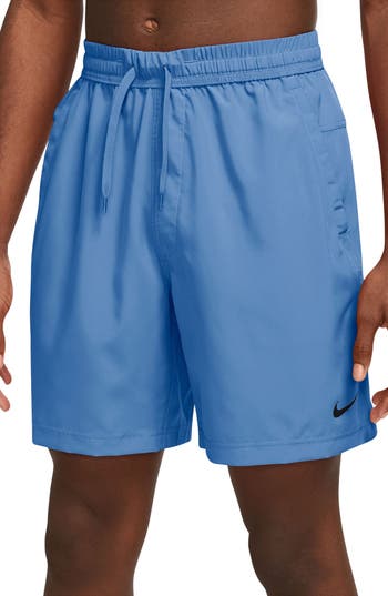 Shop Nike Dri-fit Form Athletic Shorts In Star Blue/black