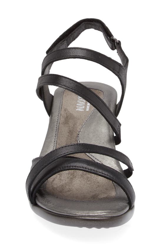 Shop Naot Limit Slingback Sandal In Shiny Black Leather