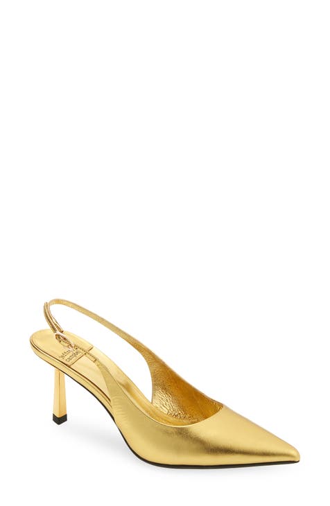 slingback gold womens shoes