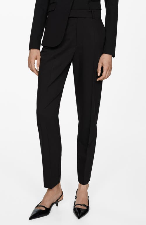 Shop Mango Straight Leg Suit Pants In Black