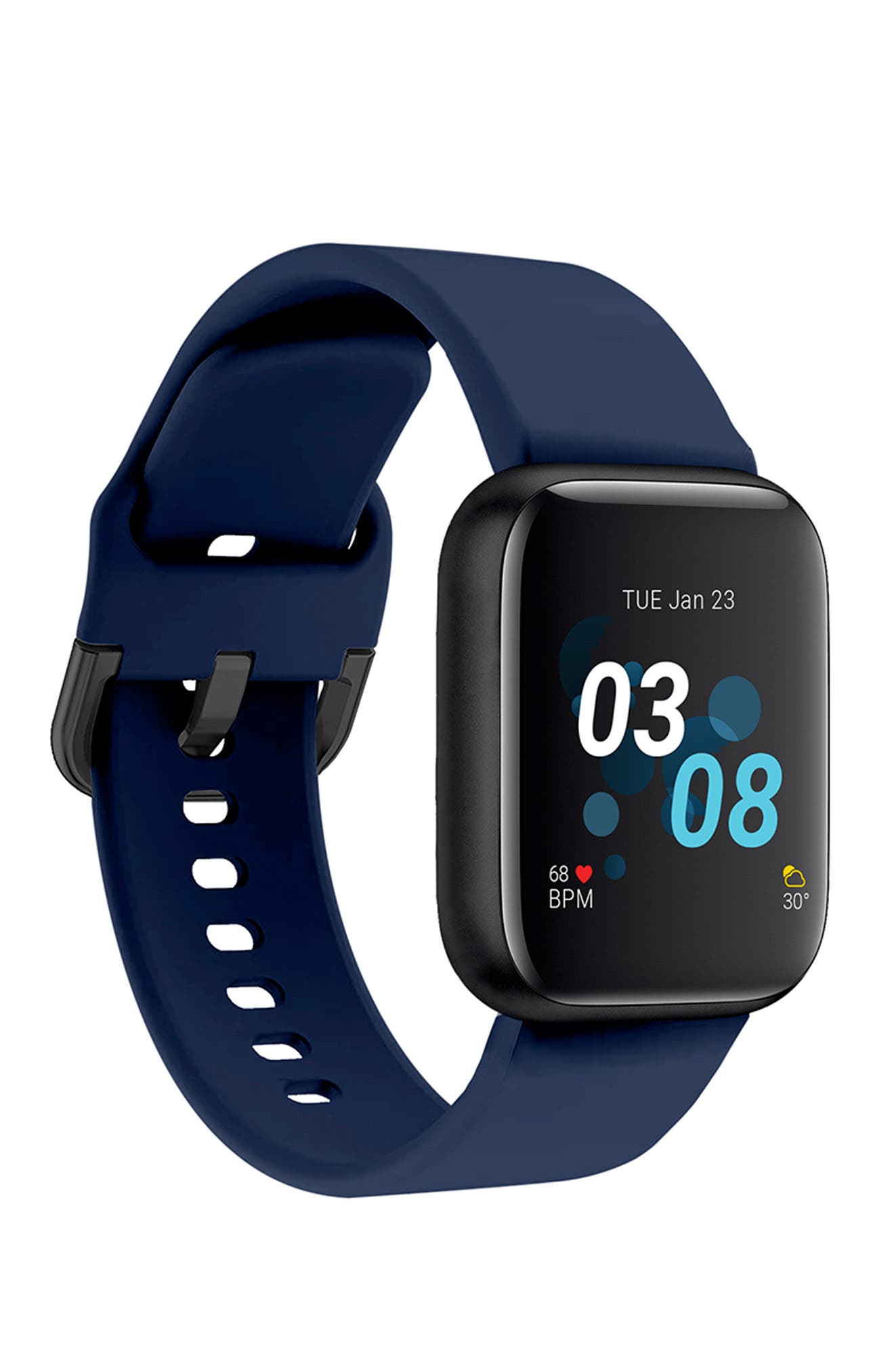 Men's iTouch Air 3 Touchscreen Smartwatch Fitness Tracker: Black Case with Navy Strap, 44mm | Nordstromrack
