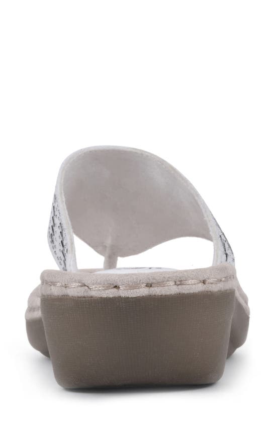 Cliffs By White Mountain Cienna Thong Sandal In White Fabric