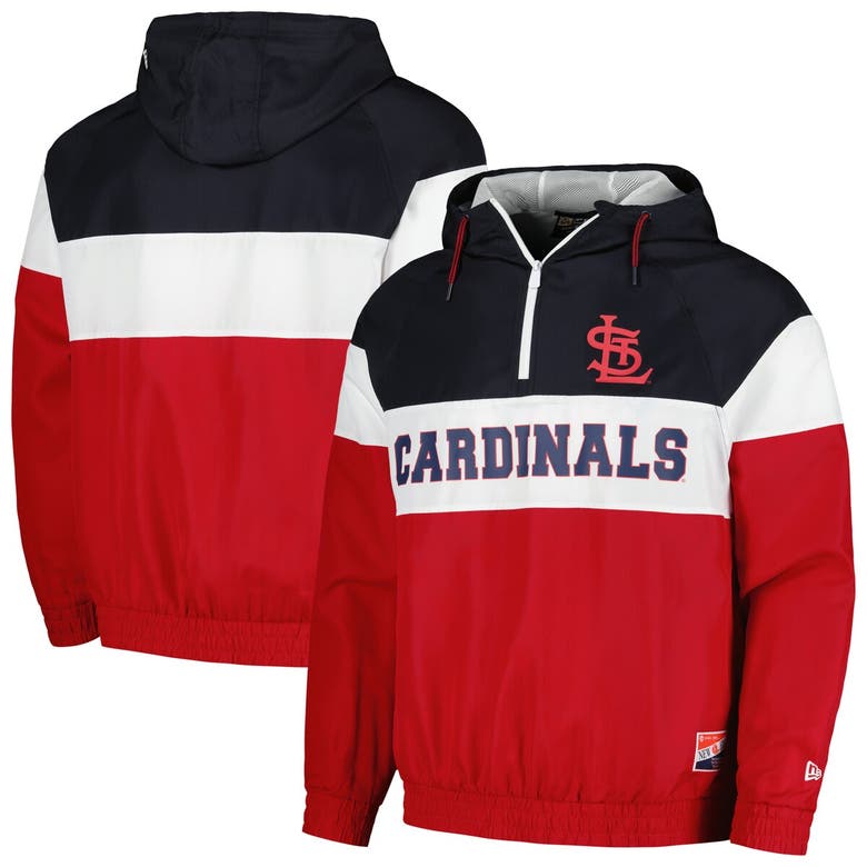 New Era Red St. Louis Cardinals Ripstop Raglan Quarter-zip Windbreaker Jacket