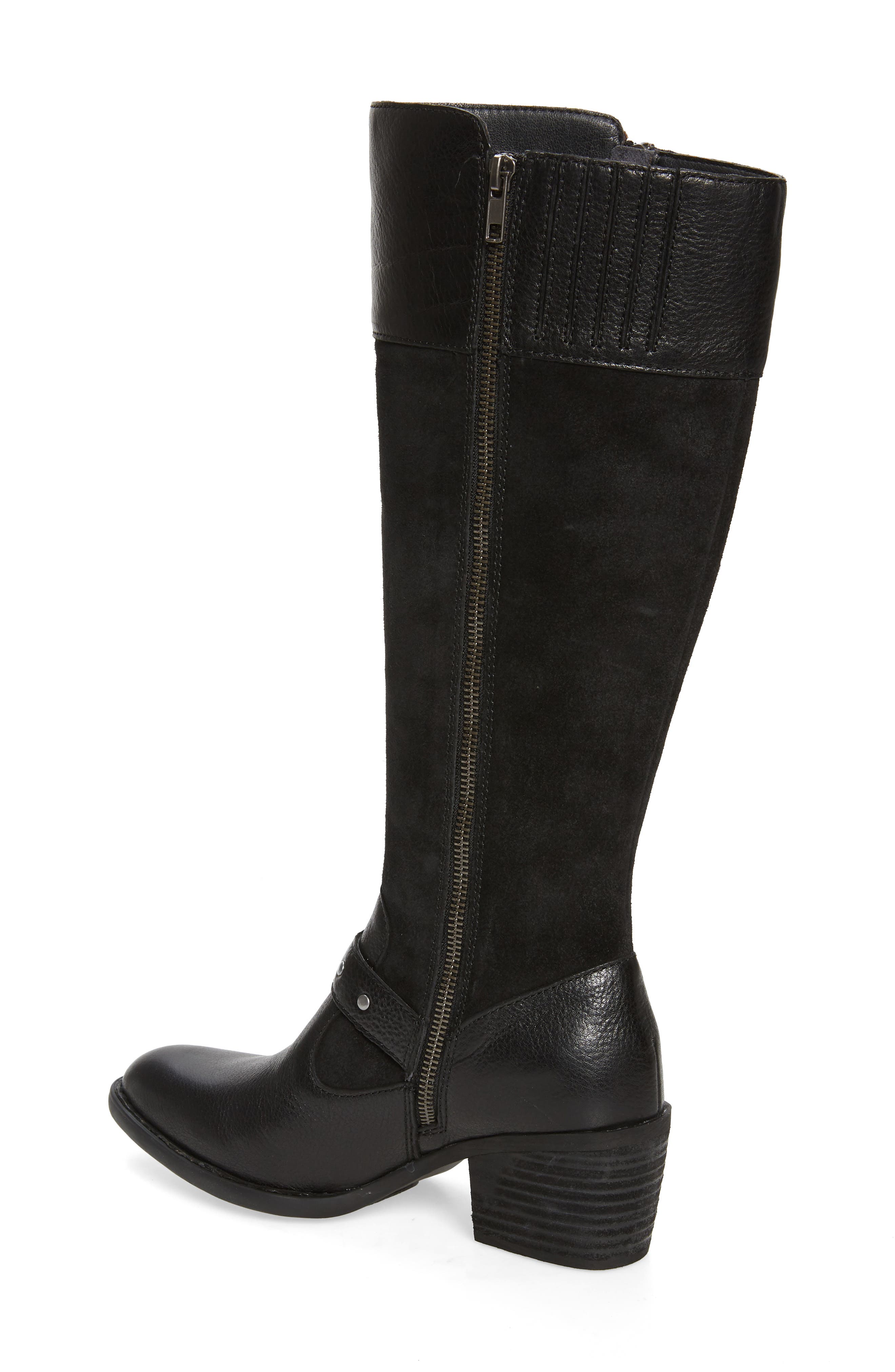 born side zip leather booties