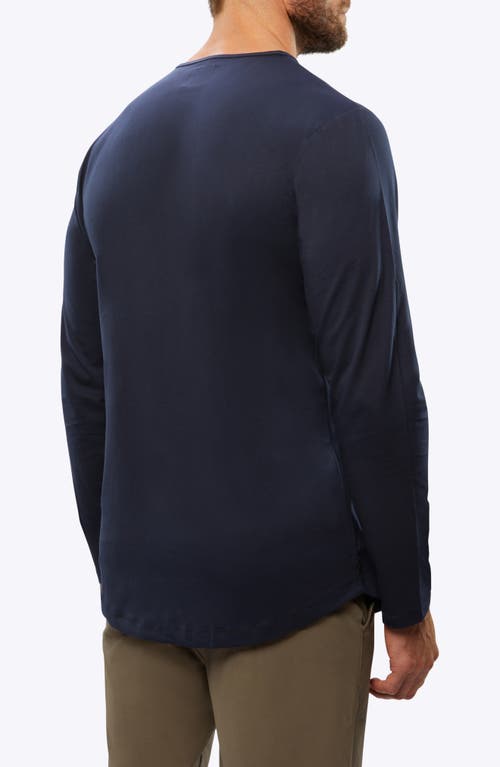 Shop Cuts Ao Curved Hem Long Sleeve T-shirt In Pacific Blue