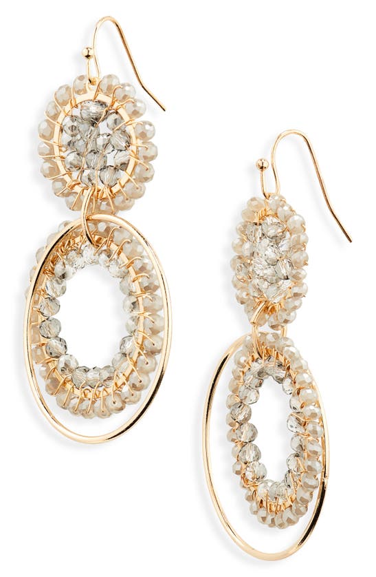 Tasha Beaded Circle Drop Earrings In Gold