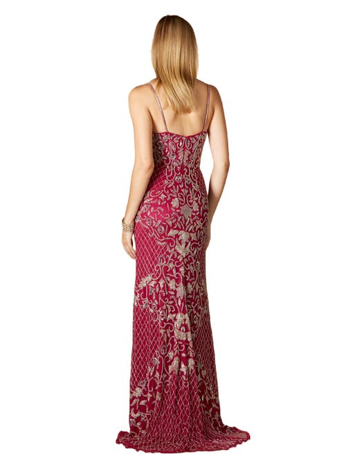 Shop Lara New York Beaded Tank Dress With Slit In Raspberry