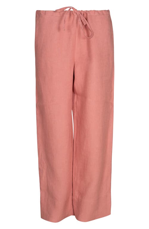 Linen Lounge Pants in Pink Clay