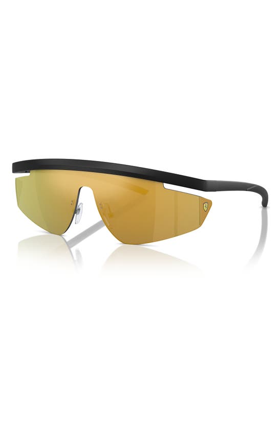 Scuderia Ferrari 140mm Irregular Shield Sunglasses In Matte Black
