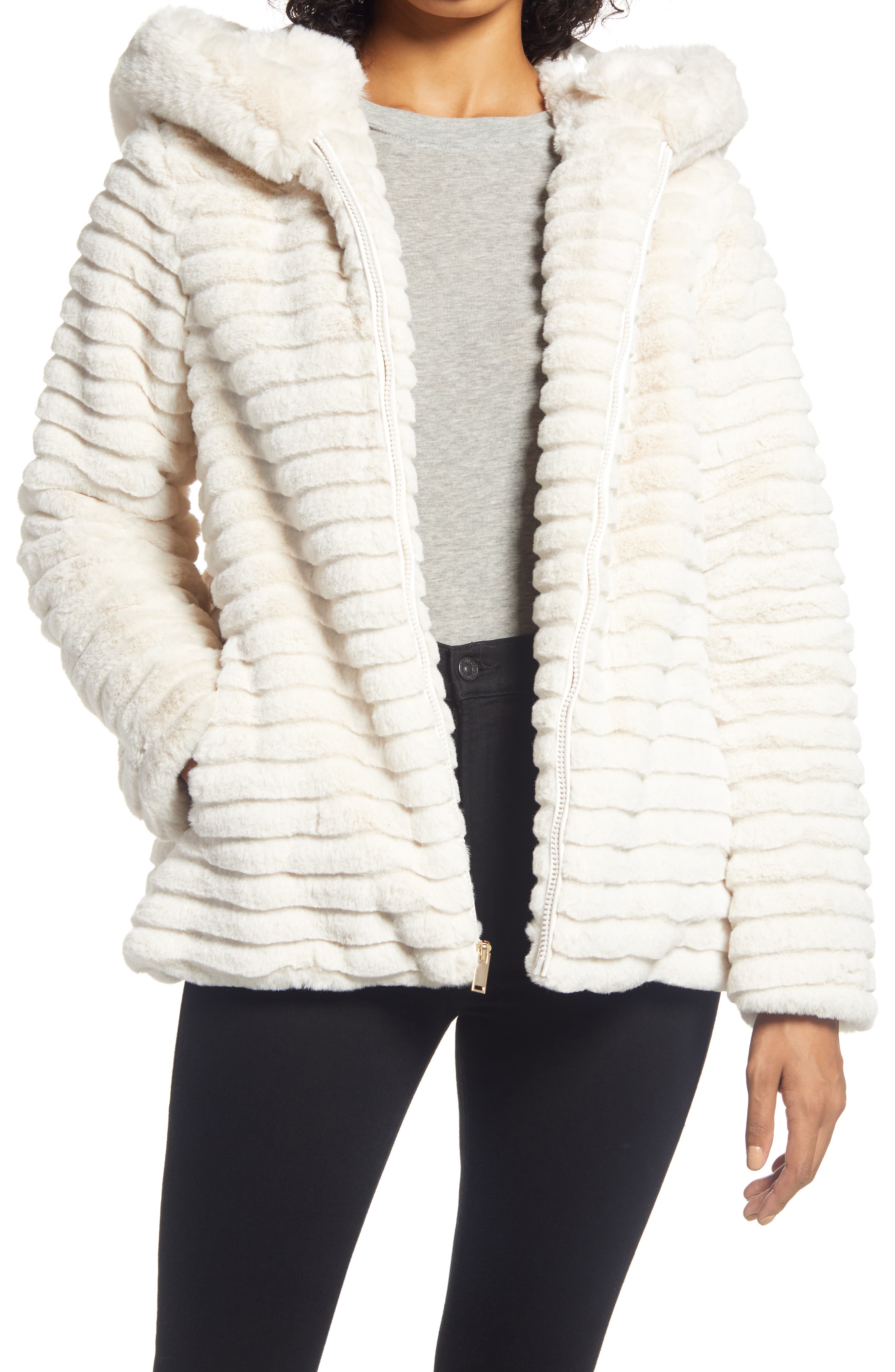 womens fur hooded vest
