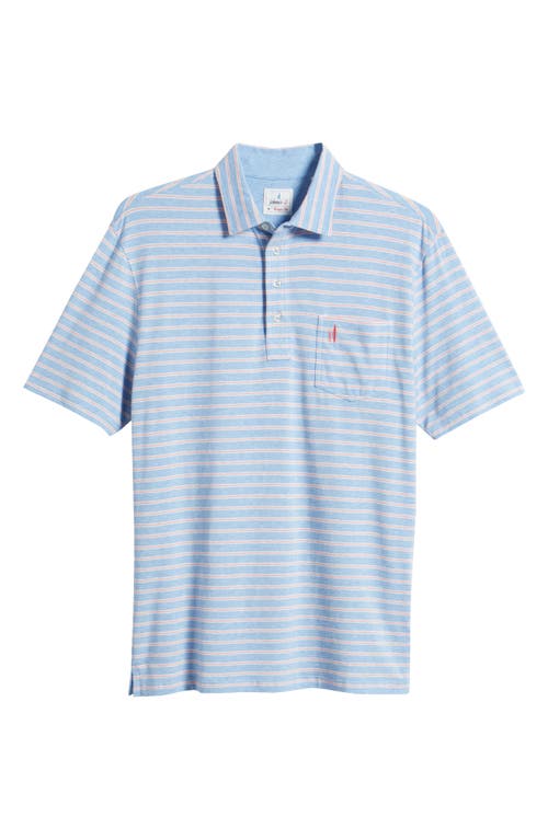 Shop Johnnie-o Matthis Stripe Pocket Polo In Ocean Caper