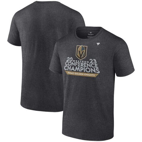 Men's Fanatics Branded  Heather Charcoal Vegas Golden Knights 2023 Western Conference Champions Locker Room T-Shirt