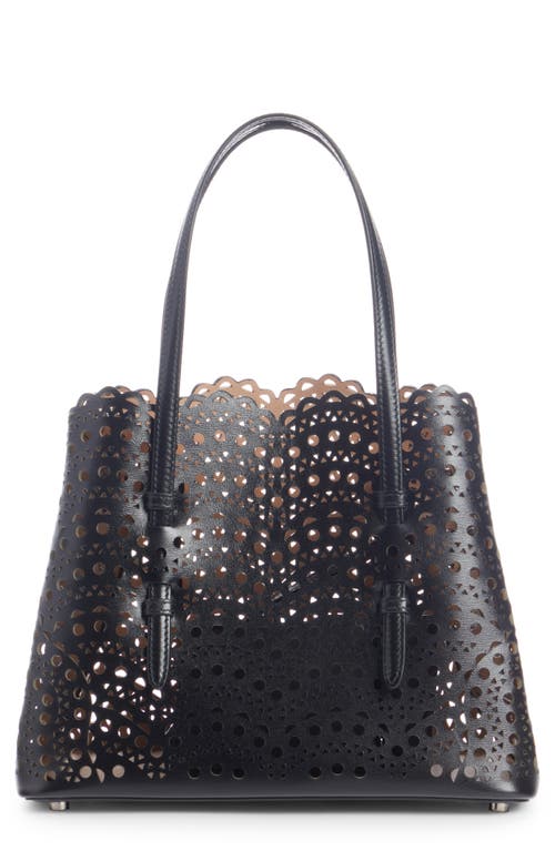 Alaïa Small Mina Perforated Leather Tote in Grey