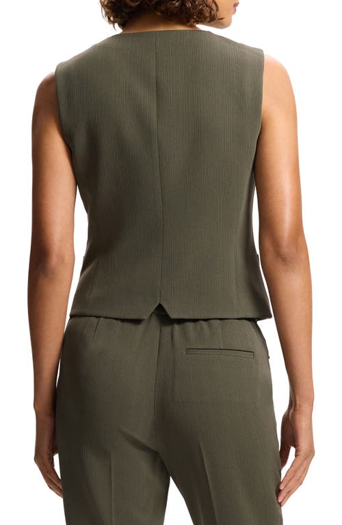 Shop Theory Notch Detail Vest In Dark Olive