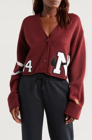 Maroon crop cardigan purchases