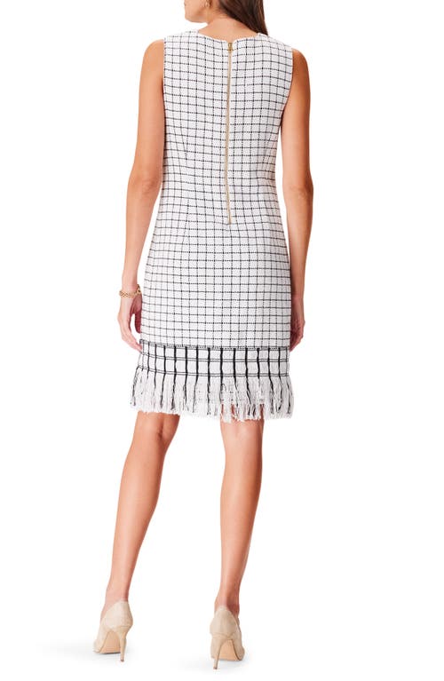 Nic + Zoe Nic+zoe Fringe Hem Shift Dress In Cream Multi