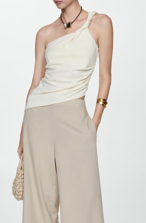 Shop Mango Linovis Linen Blend Wide Leg Pants In Light Beige