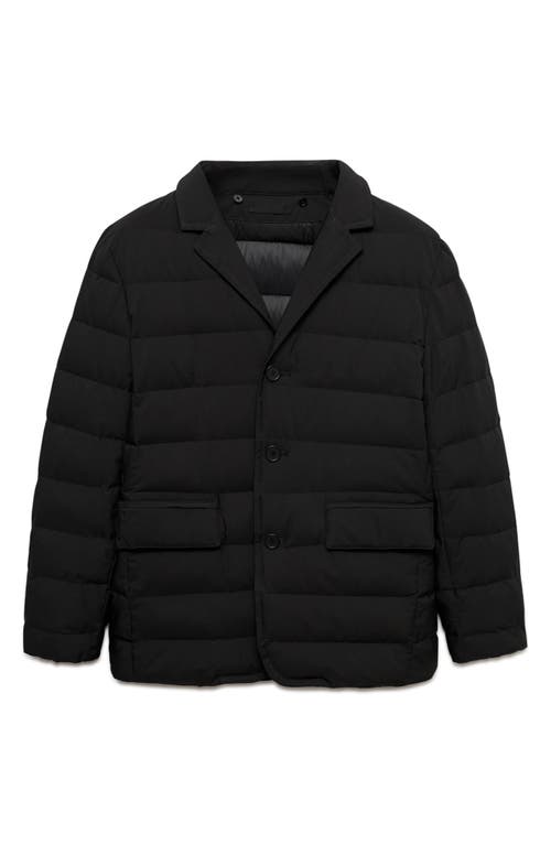 Shop Mango Water Repellent & Windproof Down & Feather Puffer Jacket With Removable Zip Bib In Black