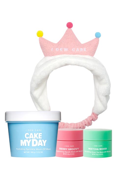 I Dew Care Scoop Party Wash-Off Masks & Headband Set