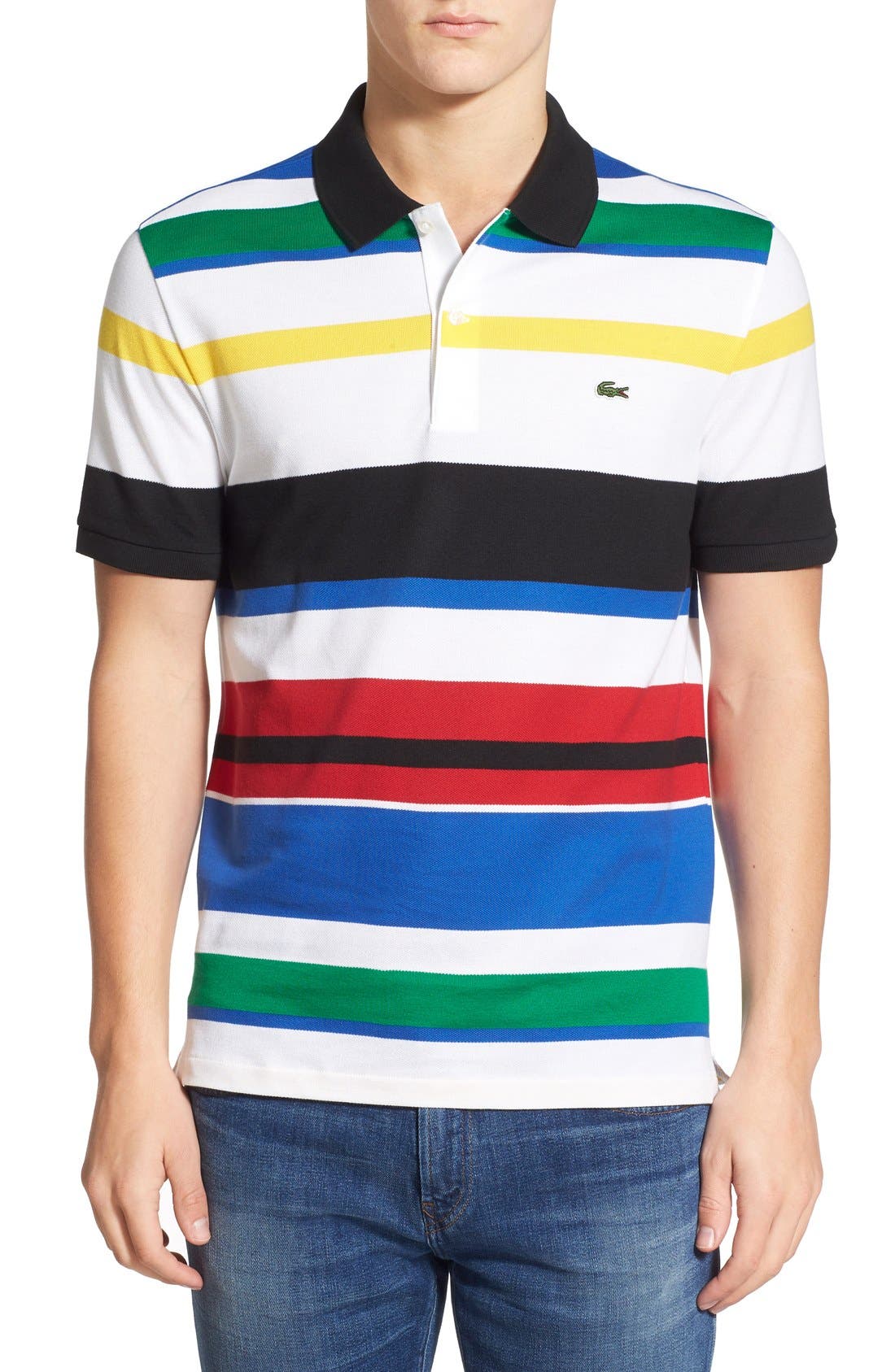 Lacoste Stripe Piqué Polo Nordstrom