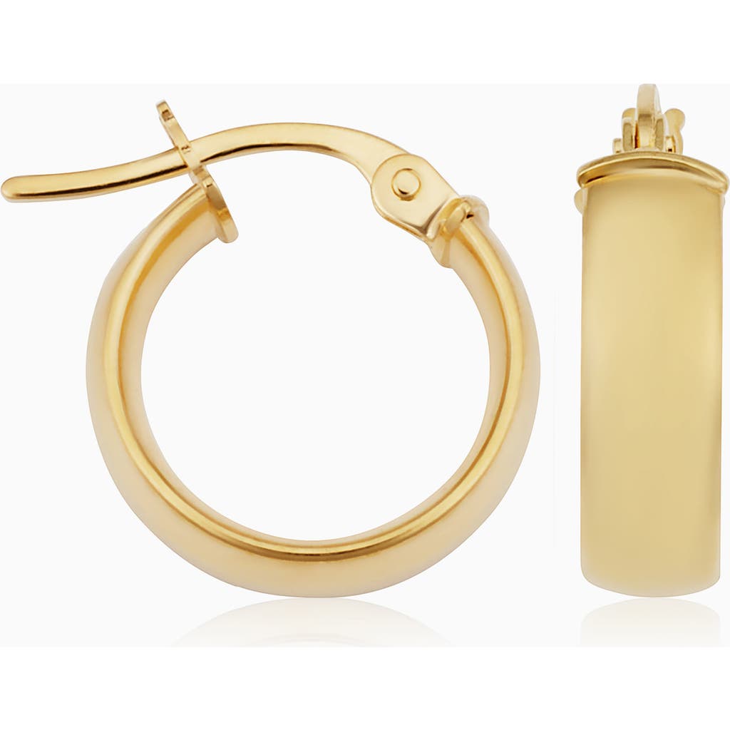 Oradina 18k Yellow Gold Forever And Ever Mini Hoops In Yellow Gold