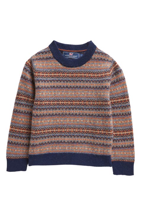 Kids' Fair Isle Merino Wool Crewneck Sweater (Big Kid)