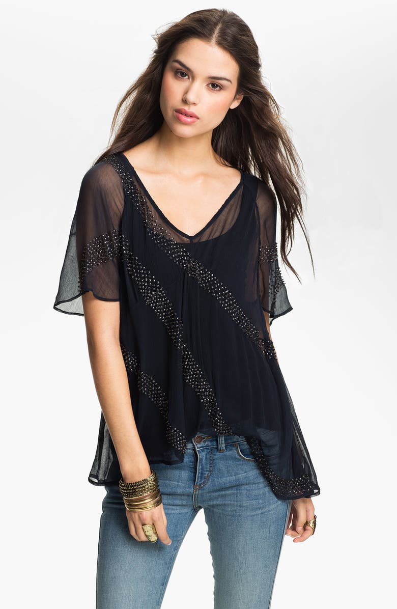 Free People 'Moon Dance' Embellished Chiffon Top | Nordstrom