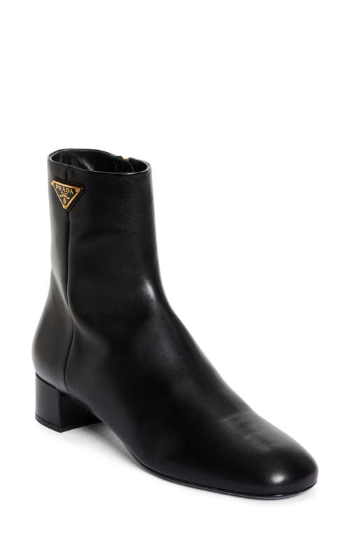 Prada Tronchetti Block Heel Bootie In Nero