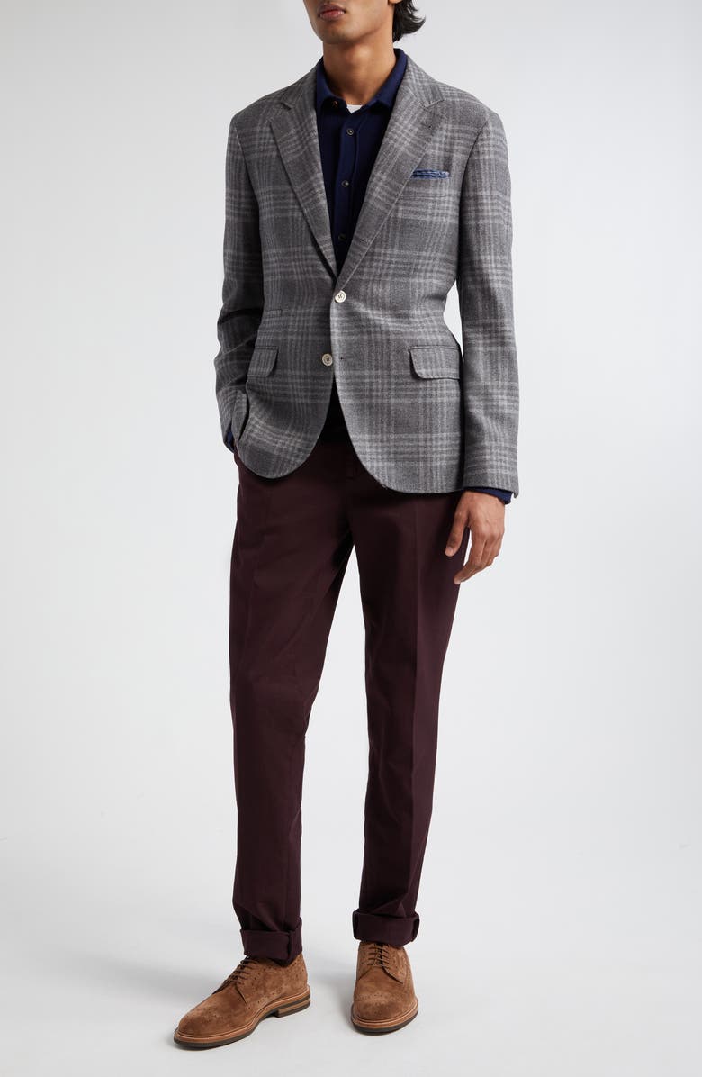 Brunello Cucinelli Tartan Deconstructed Wool Blend Blazer | Nordstrom